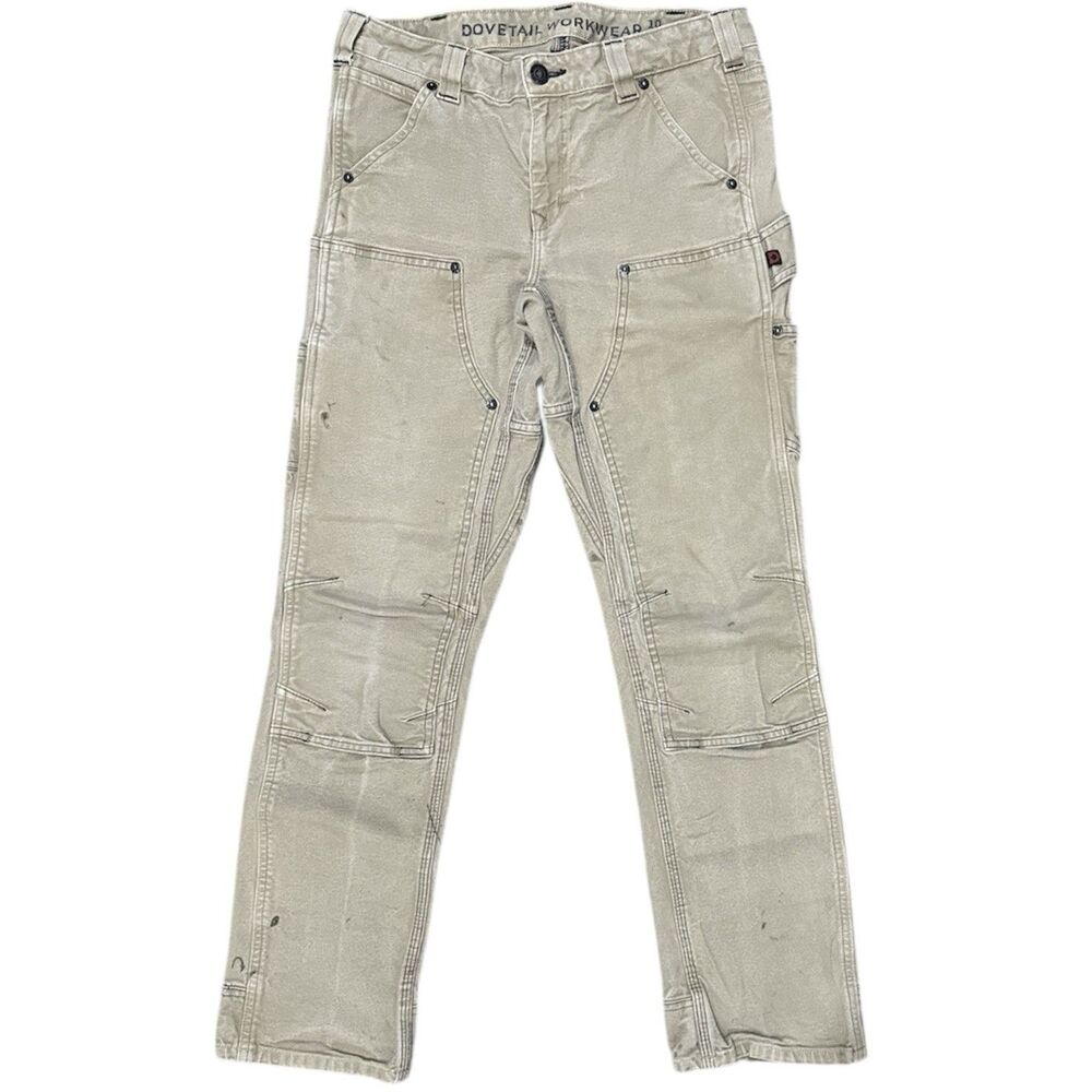 Dovetail Workwear Women’s Straight Leg Jeans in Light Khaki